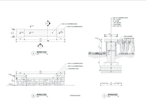  矮景墙采光井详图节点大样 