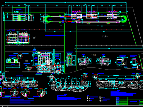 铝材氟碳线设备布局设计cad施工图 