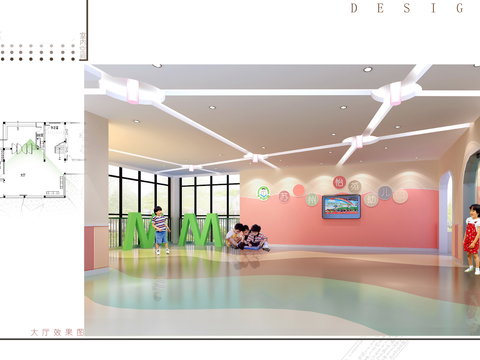  苏州幼儿园效果图施工图 
