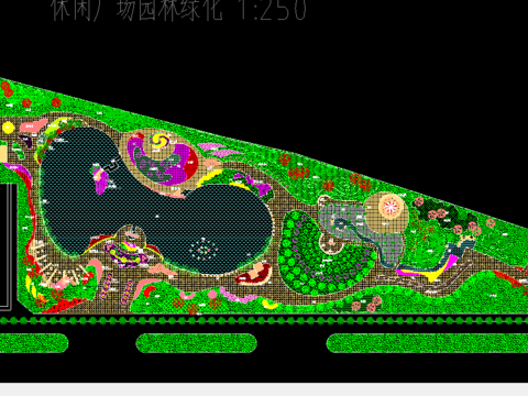  休閑廣場園林綠化cad圖庫 