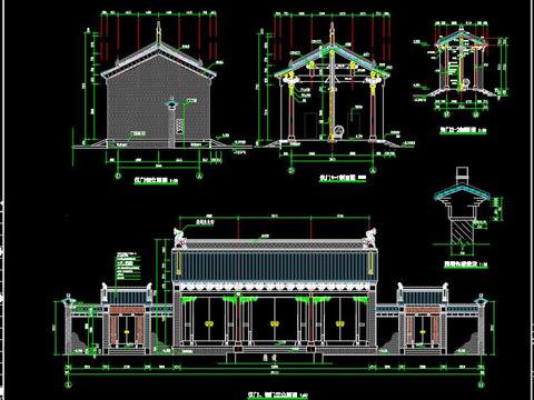  古建筑cad施工图 