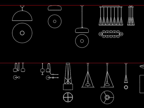  北欧灯具CAD平面图 