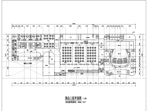  宴会厅 酒店cad平面图 