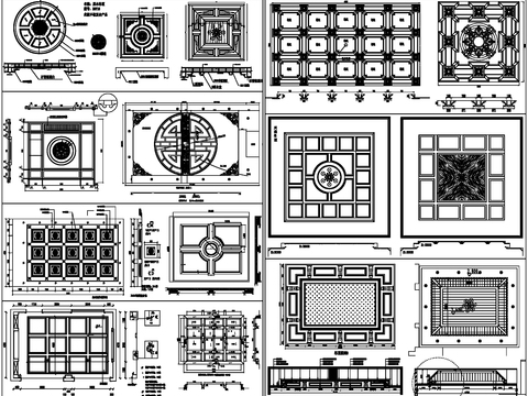  天花吊顶详图剖面分解剖面设计cad图库 