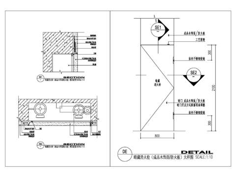  暗藏消火栓大样图 