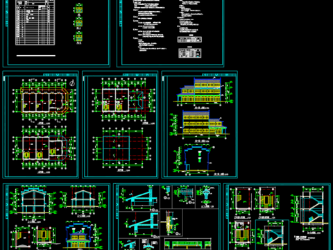  古建筑cad施工图 