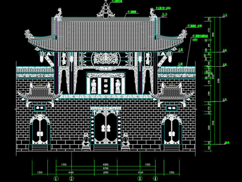  萬(wàn)壽宮建筑cad圖紙 