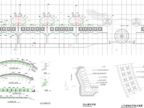  挡土景墙cad施工图 