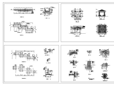  木桥亭cad大样图 
