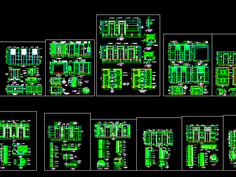  电梯间立面图库cad施工图 