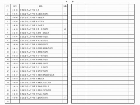  龍洲灣街道人行天橋工程cad施工圖 