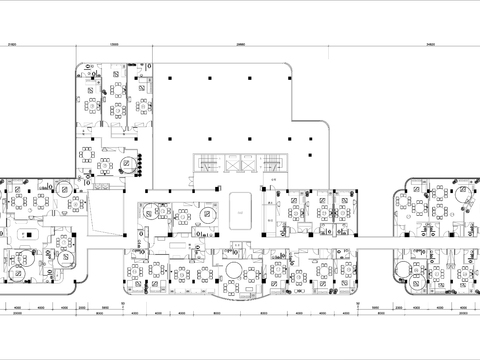  酒店餐厅包房cad平面图 