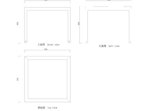  中式方桌cad图库 