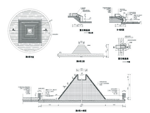  瀑水塔CAD节点大样 