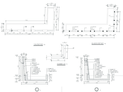  流水景墙cad大样图 