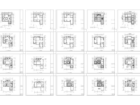  合院独栋别墅平面施工图 