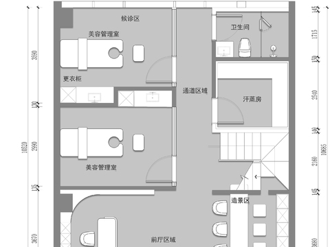 美容護膚中心平面施工圖 