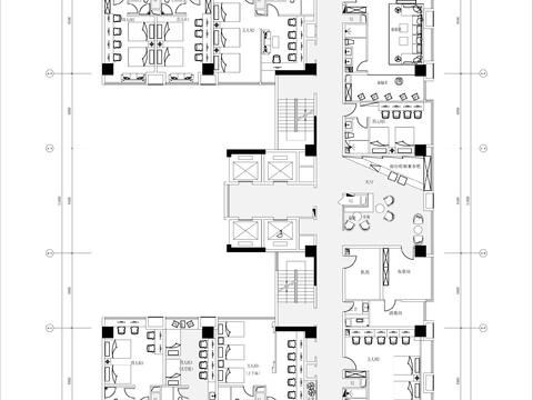  电竞酒店客房cad平面图 