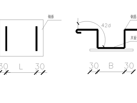  钢板预埋件节点大样 