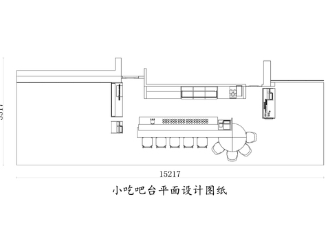  小吃吧台cad平面图 
