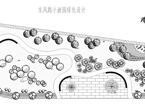  小游園綠化CAD施工圖 