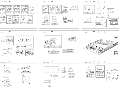  大理石墓碑cad图库 