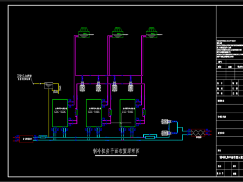  制冷机房平面布置CAD施工图 