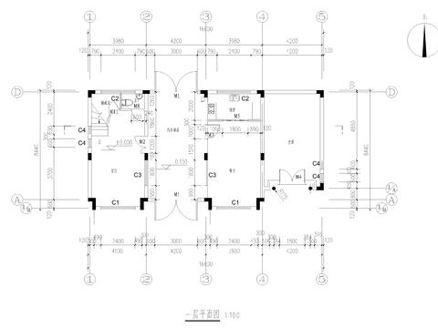  自建房全套建筑结构水电cad施工图 