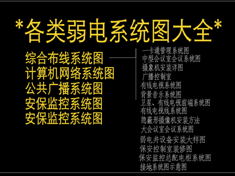  智能弱电系统cad图库 