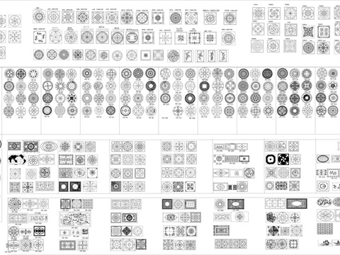  石材地面拼花cad图库 