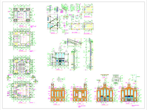  教堂建筑CAD施工圖 