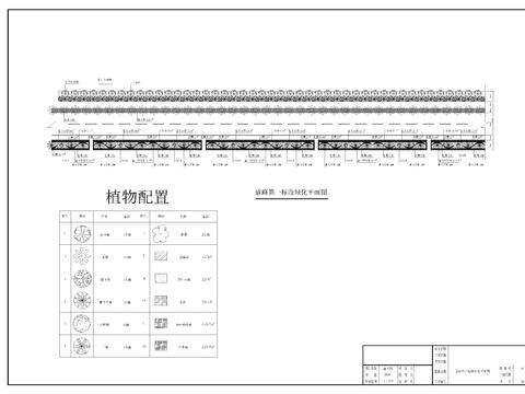  道路綠化cad平面圖 