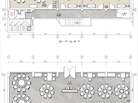  两层私房菜馆cad平面图 