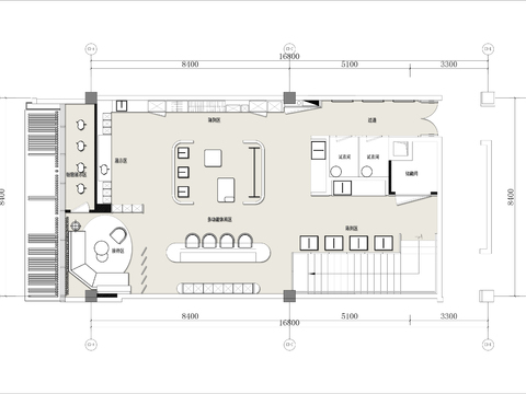  100㎡定制西装店cad平面图 