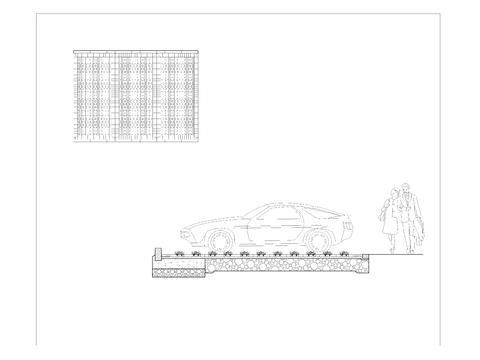  生态停车位cad大样图 