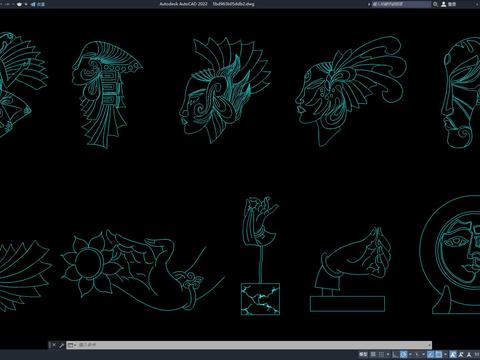  头像 装饰品 饰品摆件cad图库 