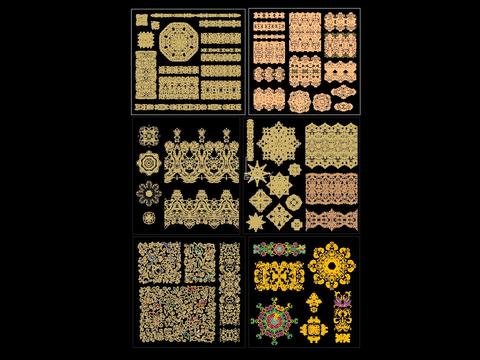  欧式雕花cad图库 