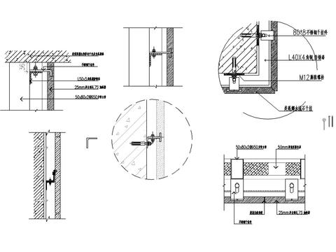  干挂大理石节点设计cad施工图 