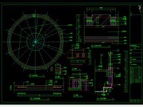  大堂环形栏杆CAD施工图 