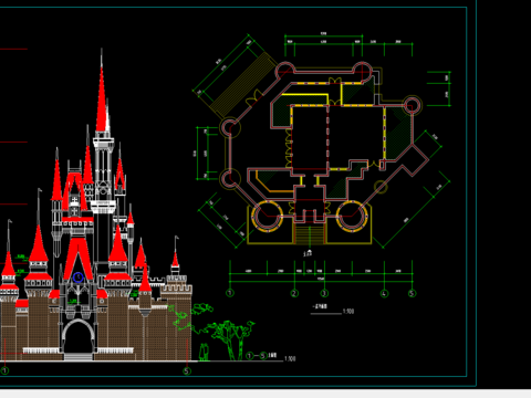  欢乐堡cad施工图 