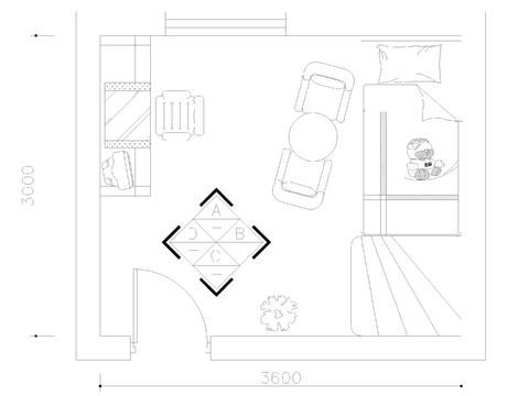  儿童卧室 家装CAD平面图 