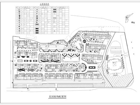  小区花园植物配置图CAD施工图 