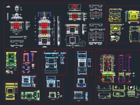  壁炉cad图库 