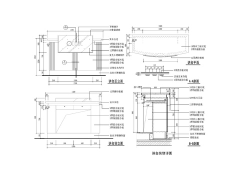  讲台cad节点大样图 