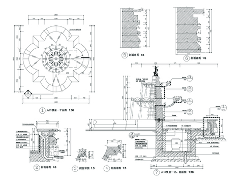  三套喷泉CAD节点大样 