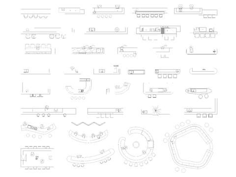  吧台岛台cad图库 