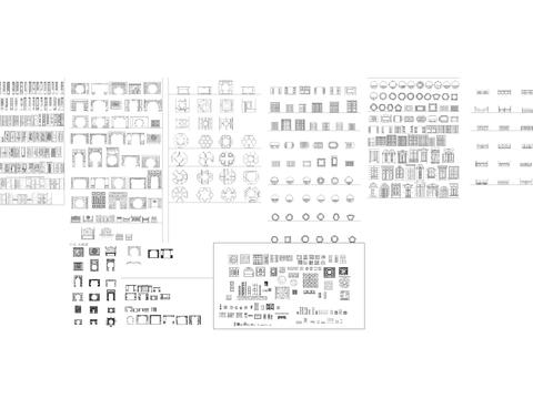  中式雕花屏风隔断CAD图库 