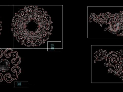  景观地面花纹cad图库 