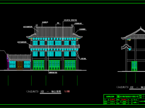  古建筑cad施工图 