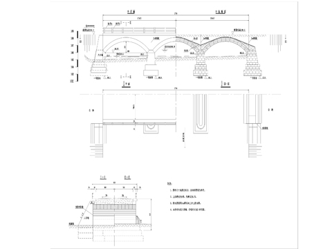  38石拱桥cad立面图 